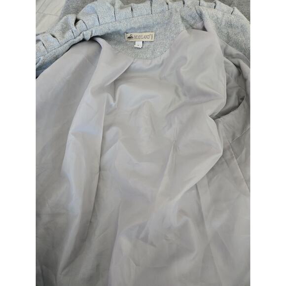 Vintage Mod'land Paris Tweed Wool Blend Academia Large Button Blazer Jacket Sz L - Picture 7 of 14